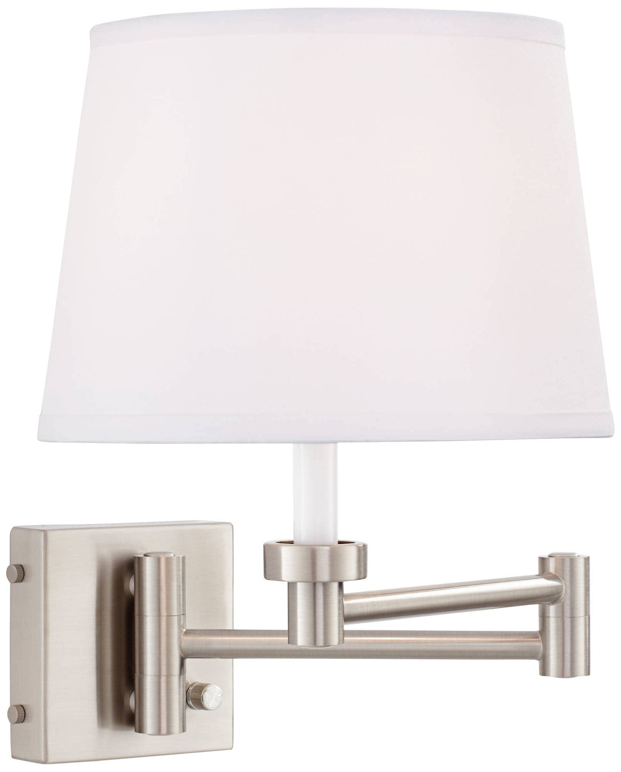 Vero Modern Swing Arm Wall Lamp with USB Charging Port Brushed Nickel Plug-in Light