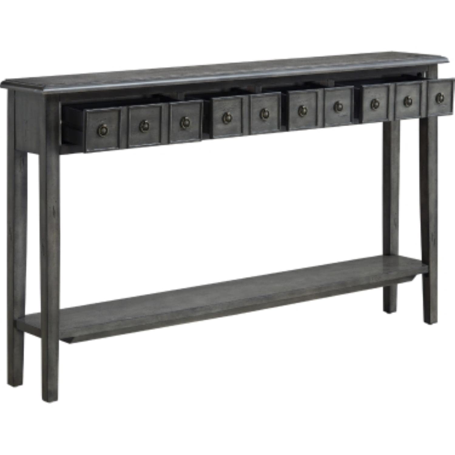 Linon Sadie Long Wood Console Table in Gray