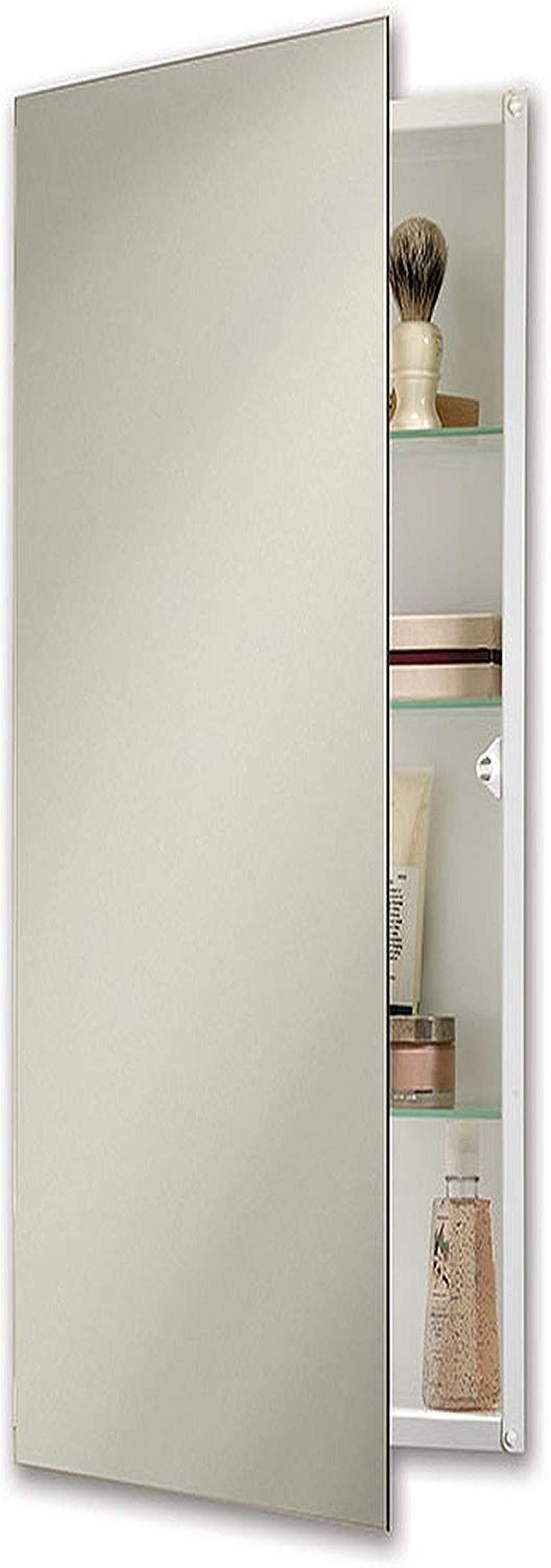 12" X 36" Pillar Medicine Cabinet with Polished Mirror White