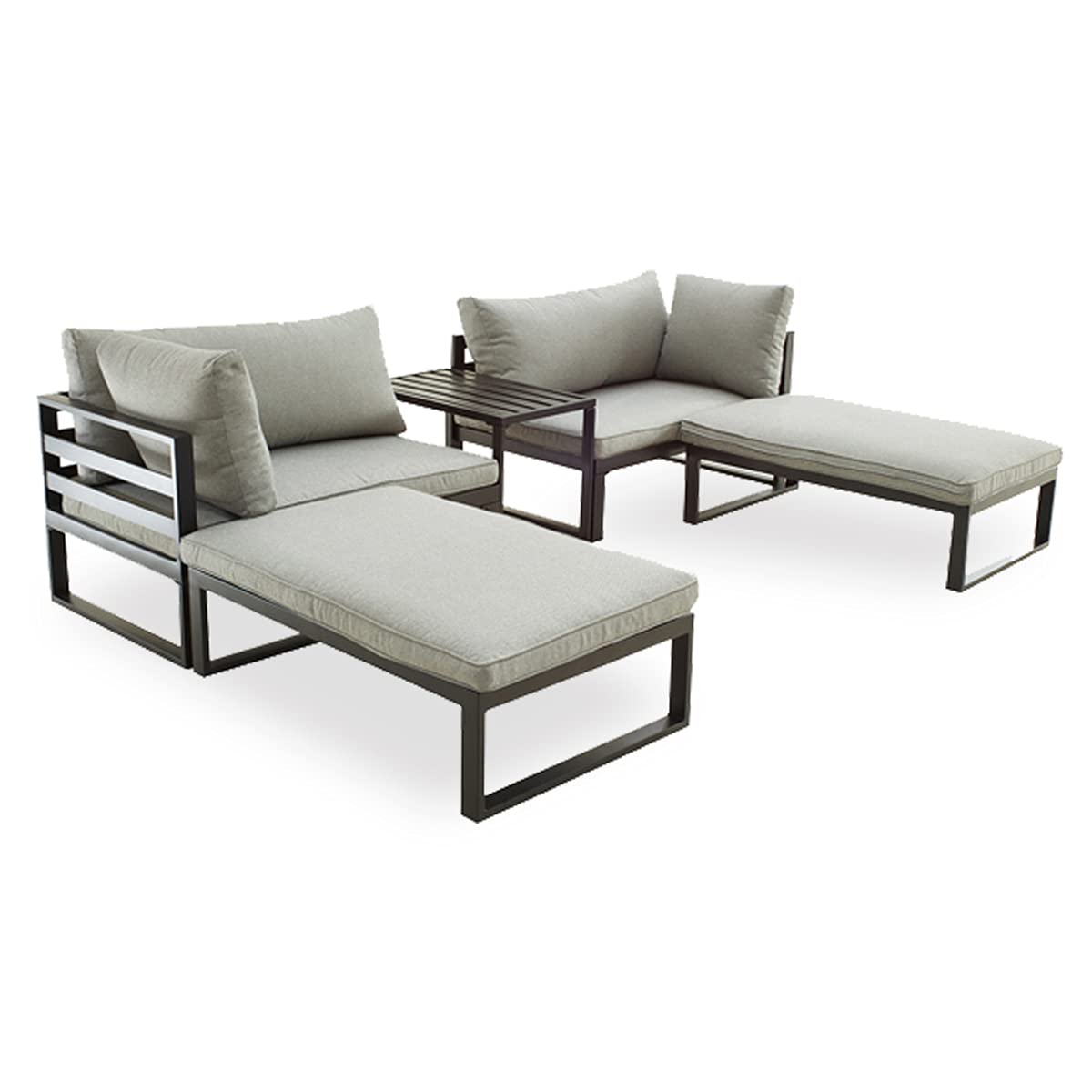 5 Pieces Lounge Chair Set Outdoor Sectional Patio Furniture Conversation Sofa Set