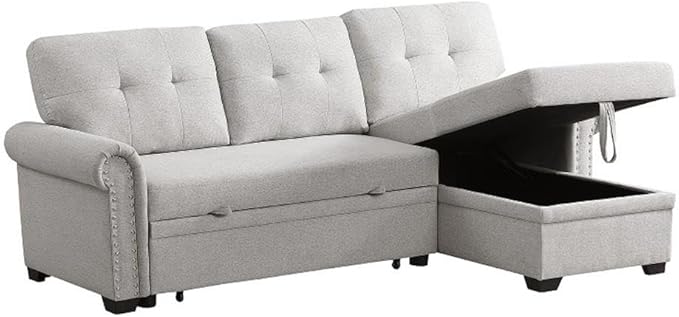Convertible Sleeper Sofa with Pull Out Bed, 3-Seat Sofa Bed Sleeper Couch