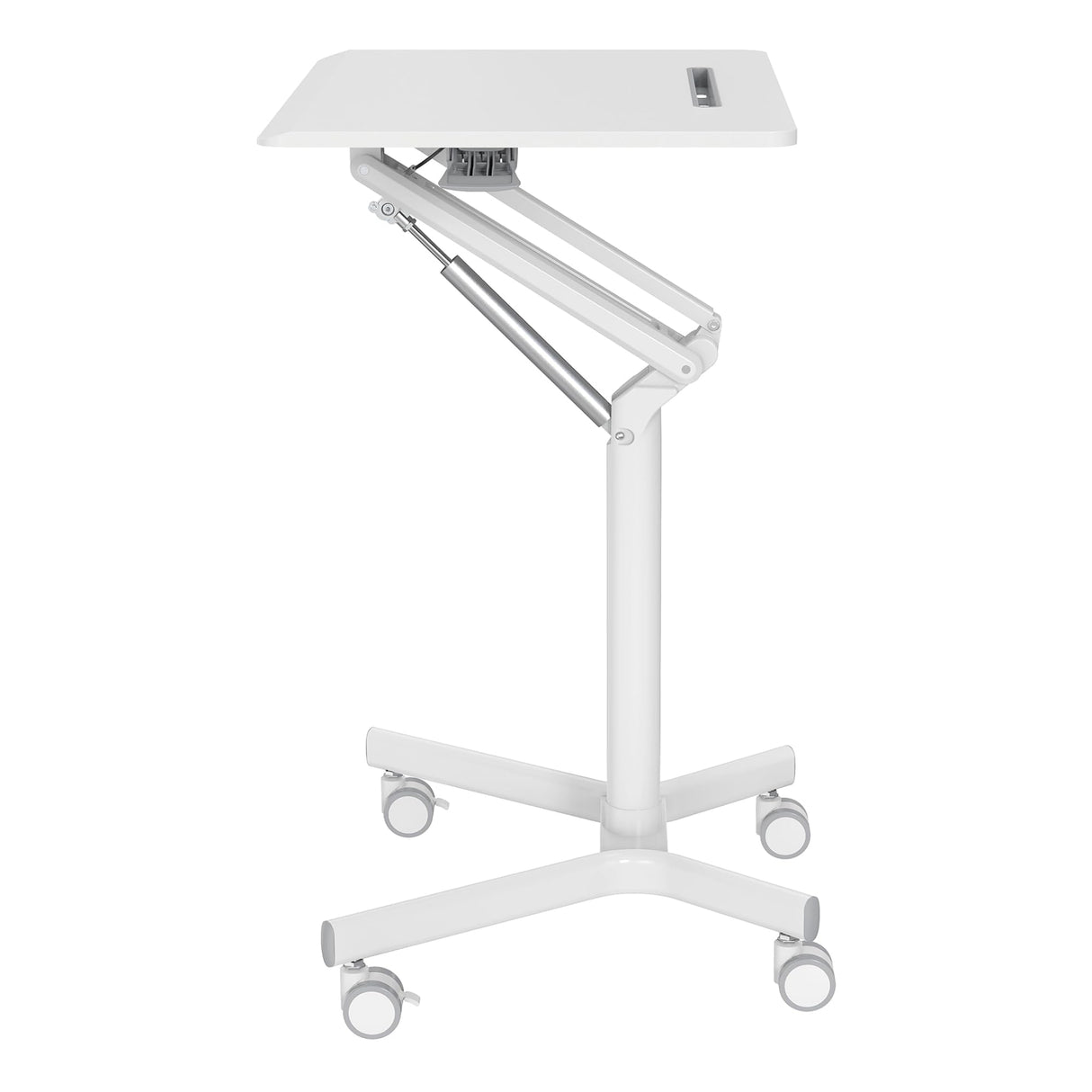 28"W Mobile Sit-to-Stand Compact Desk/Laptop Cart Workstation