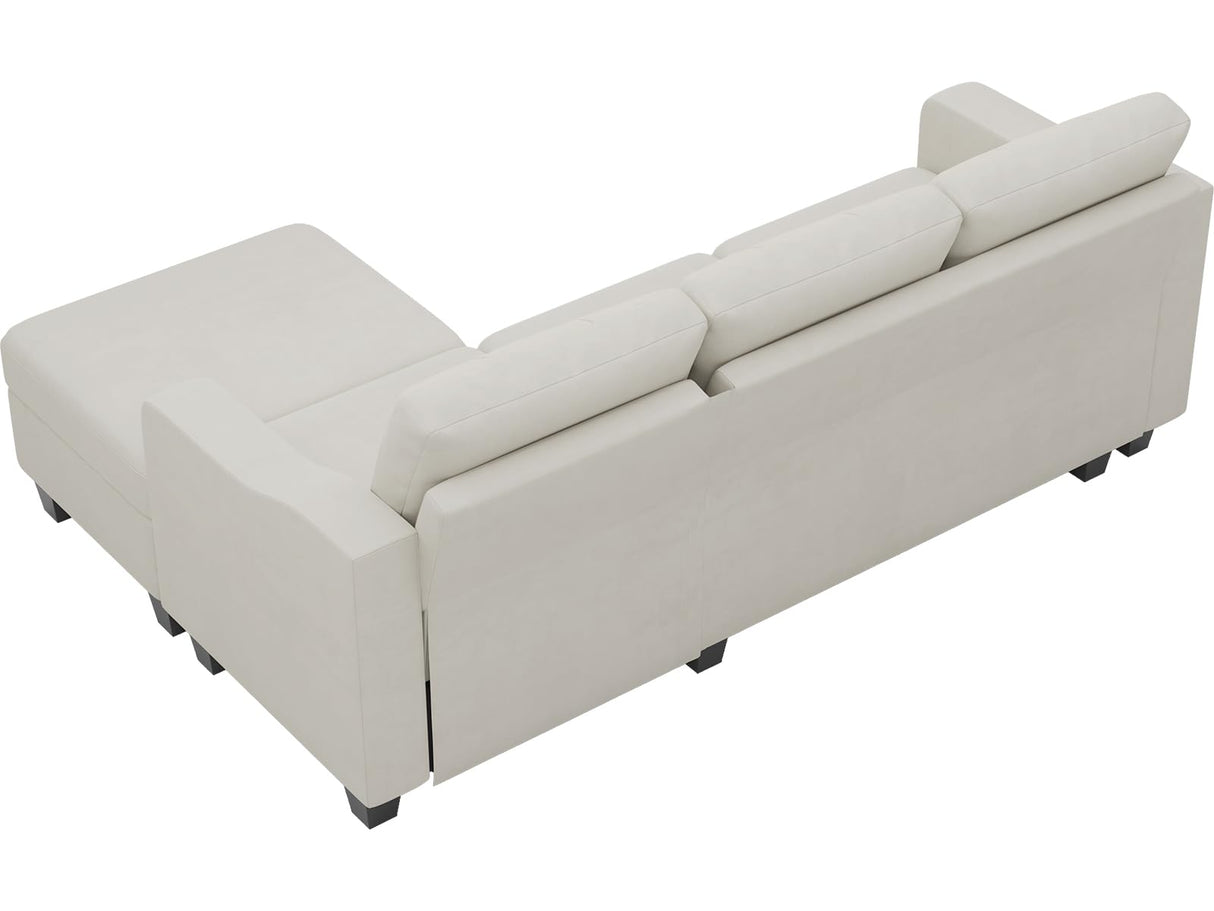 Velvet Sectional Couch with Storage, L Shaped Sofa