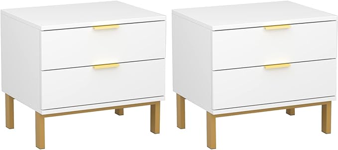 Modern Nightstand with 2 Storage Drawers