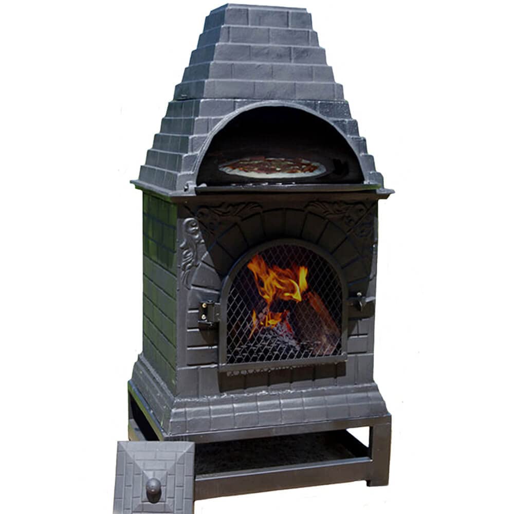 Casita Grill Chiminea Outdoor Fireplace Wood Burning Firepit and Pizza Oven