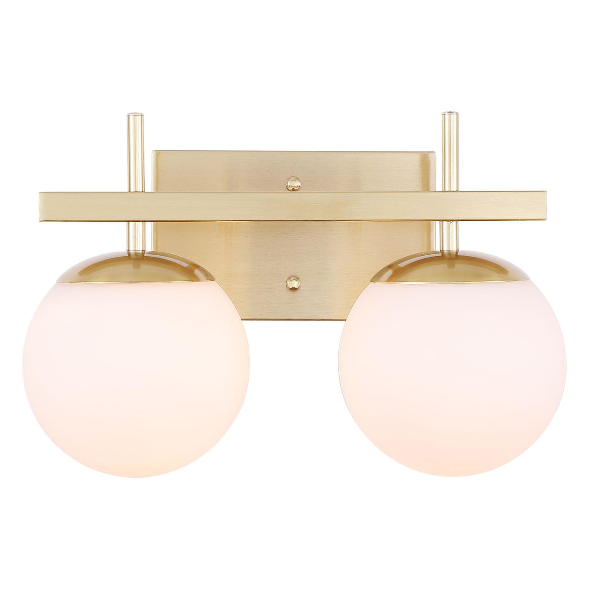 Gold Mid Century Modern Vanity Light Fixtures, 2 Light Bathroom Vanity Light,Globe