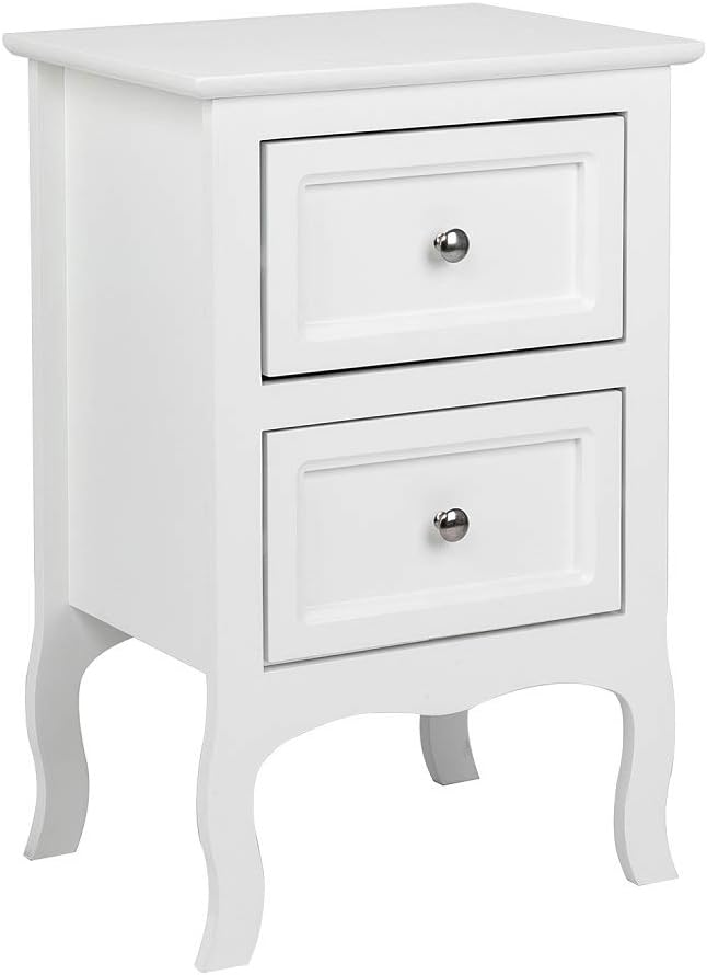 Gray Nightstand Set of 2, Nightstands with 2 Drawers, Bed Side Table/Night Stand