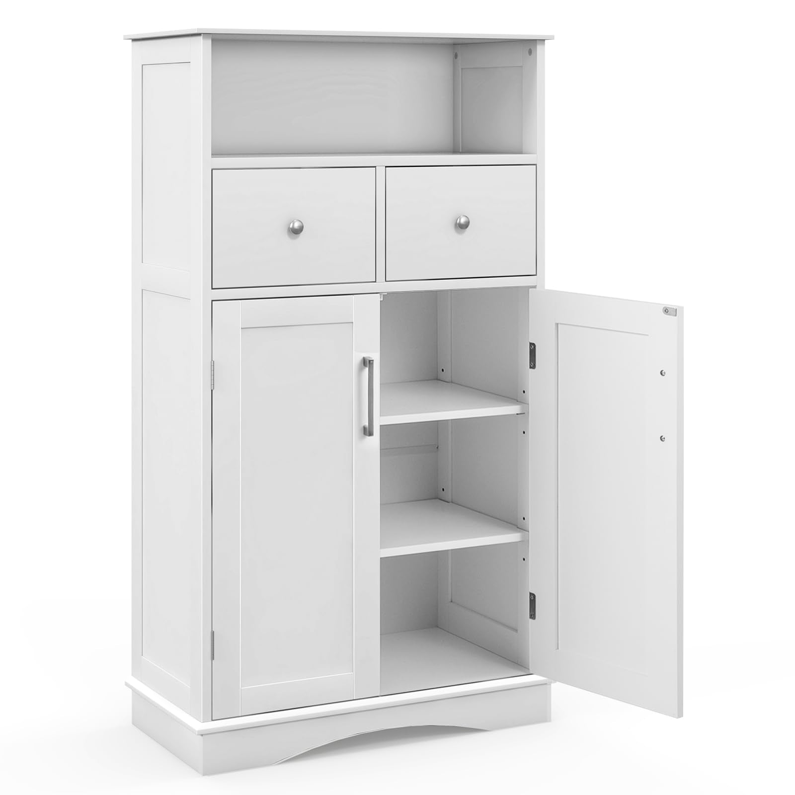 Bathroom Floor Storage Cabinet - Freestanding Storage Cabinet with 2 Doors, 2 Drawers