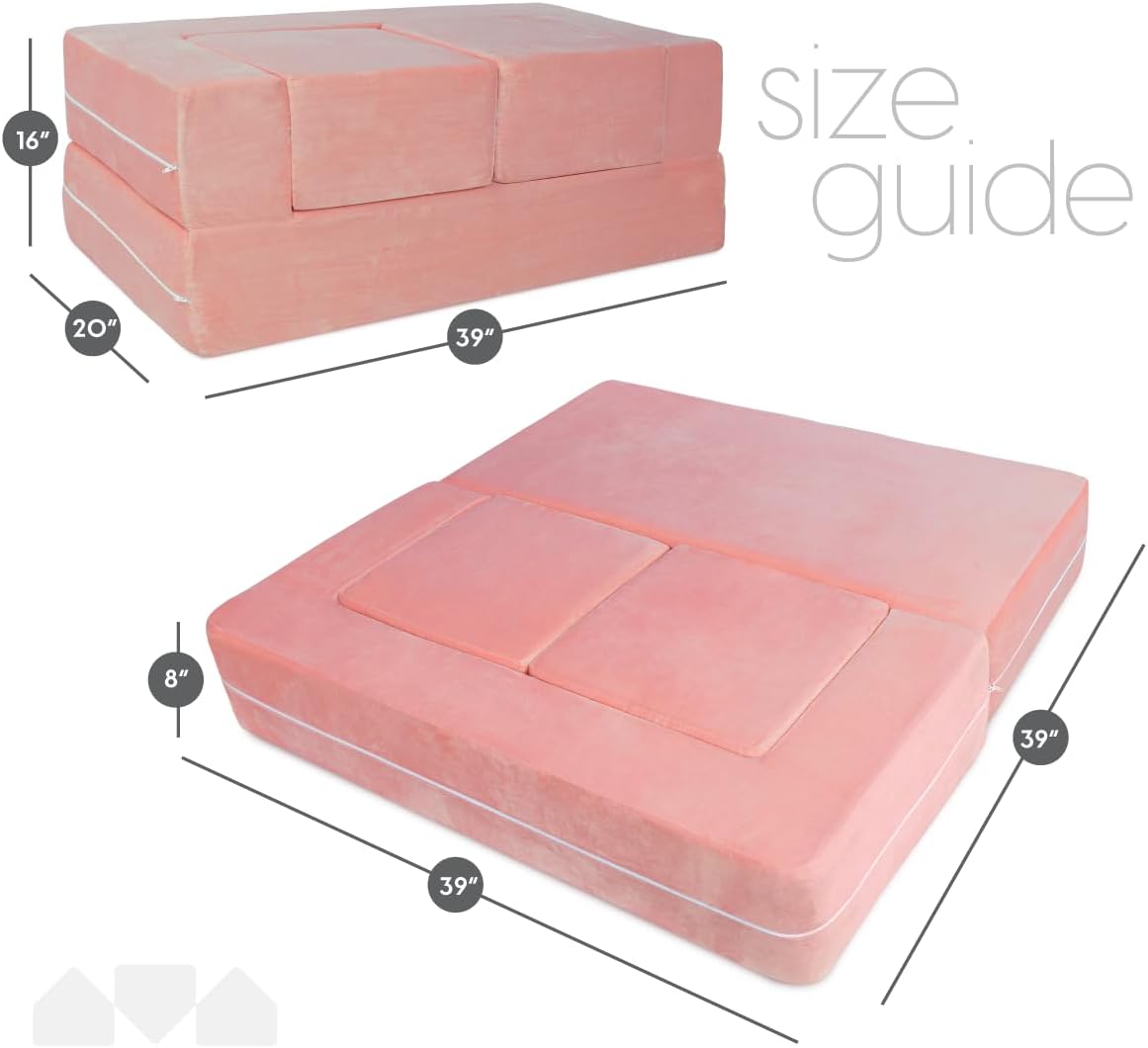 Modular Kids Sofa for Toddler and Baby Playroom/Bedroom Furniture (Pink) with Bonus