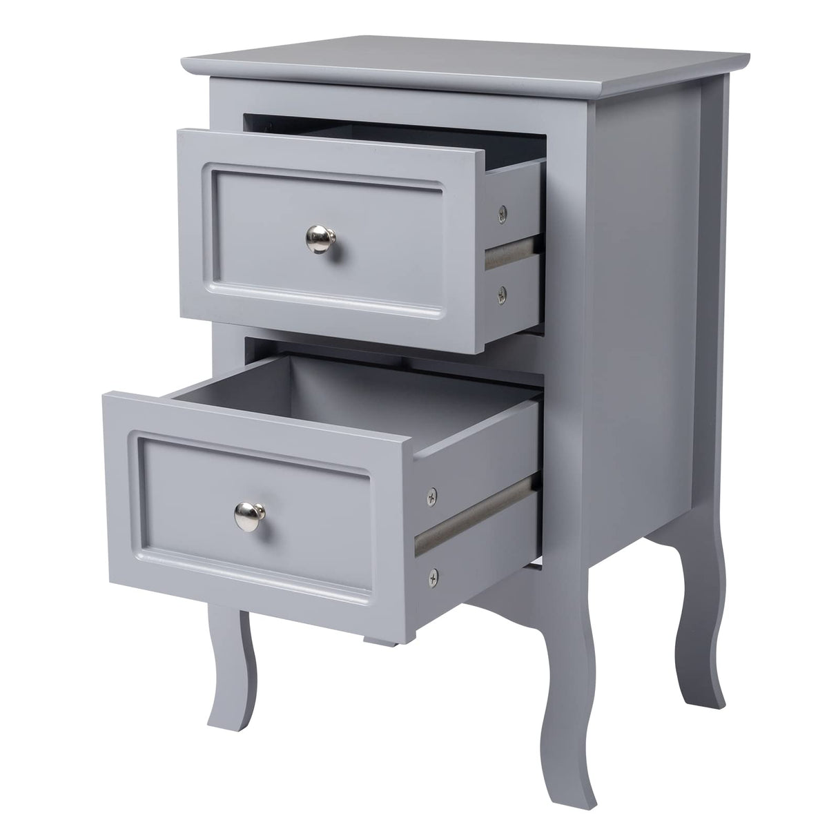 Gray Nightstand Set of 2, Nightstands with 2 Drawers, Bed Side Table/Night Stand