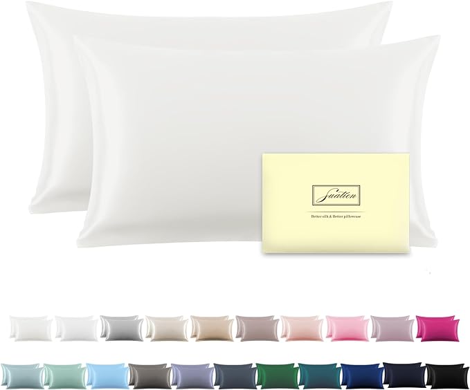 Mulberry Silk Pillowcase for Hair and Skin Standard Size 20"X 26" with Hidden Zipper