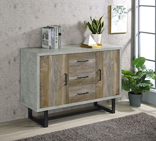 Abelardo 3-Drawer Accent Cabinet Weathered Oak and Cement