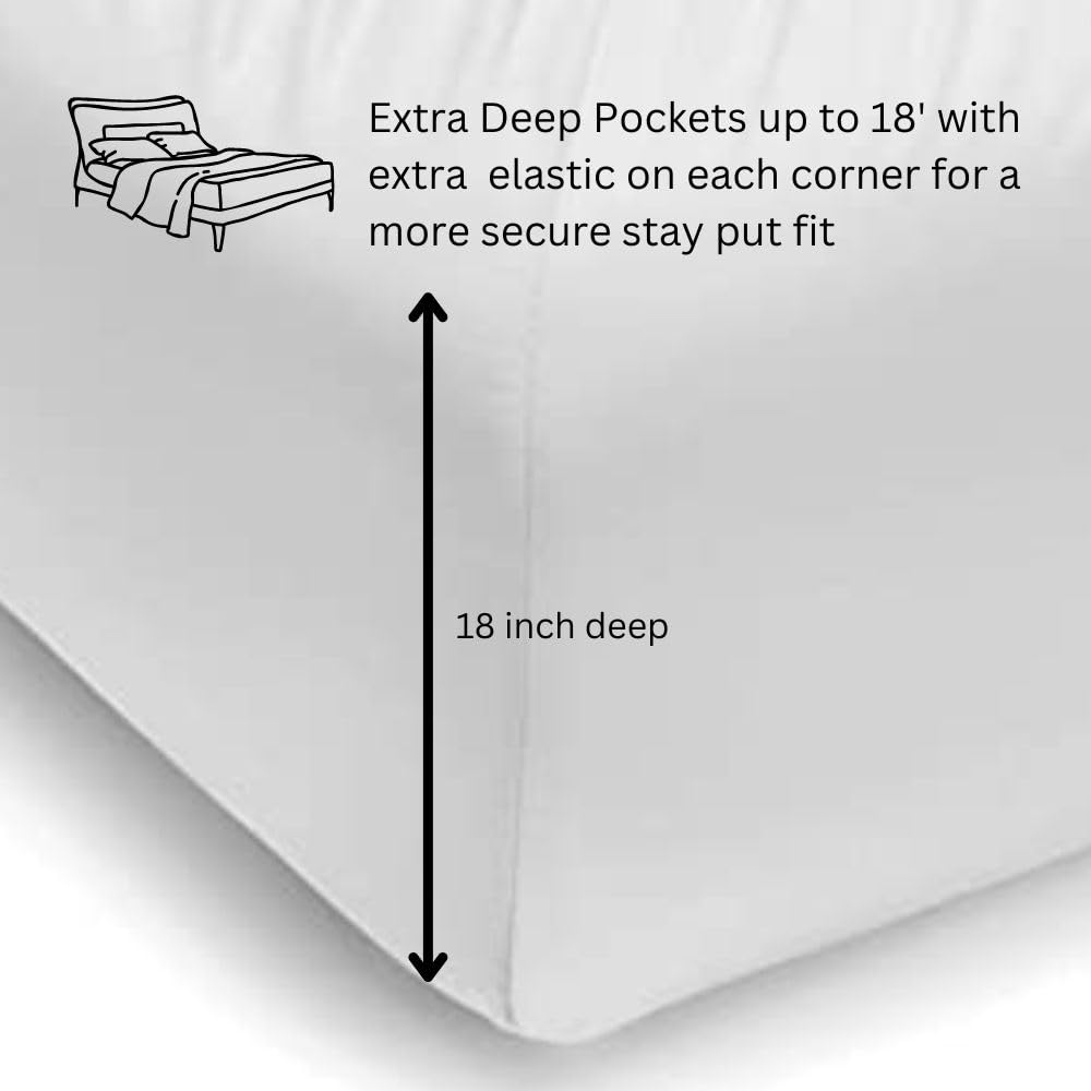 100% Viscose from Bamboo Sheets Queen Size, Super Soft Queen Size Bed Set, 4PC