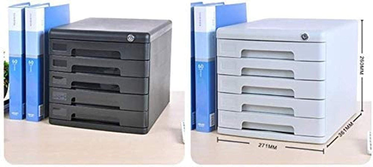 File Cabinet File Cabinet 5 Drawers Desktop Data Storage Cabinet Key Lock Office Cabinet Plastic Home Office Furniture Bookcase