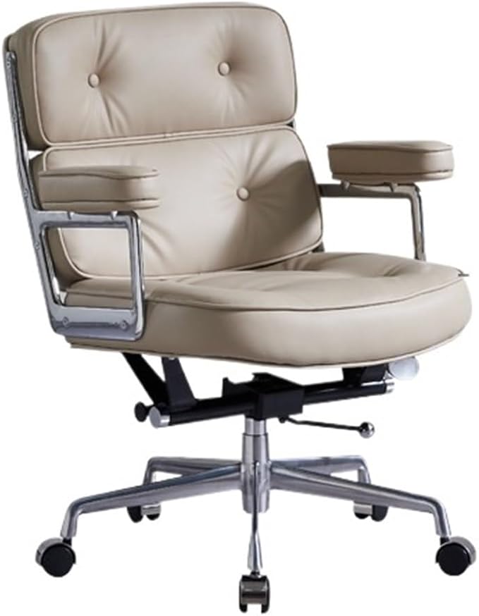Ergonomic Office Chair, Executive Office Chair Genuine Leather Light Luxury Home \