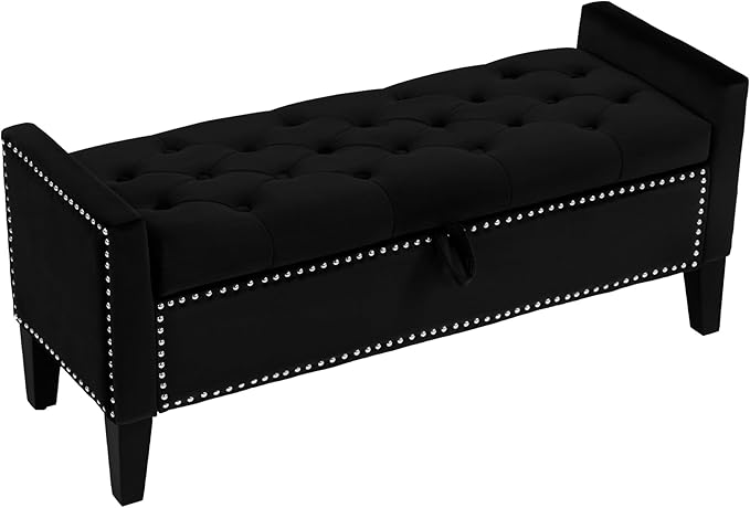 Upholstered Button Tufted End of Bed Bench