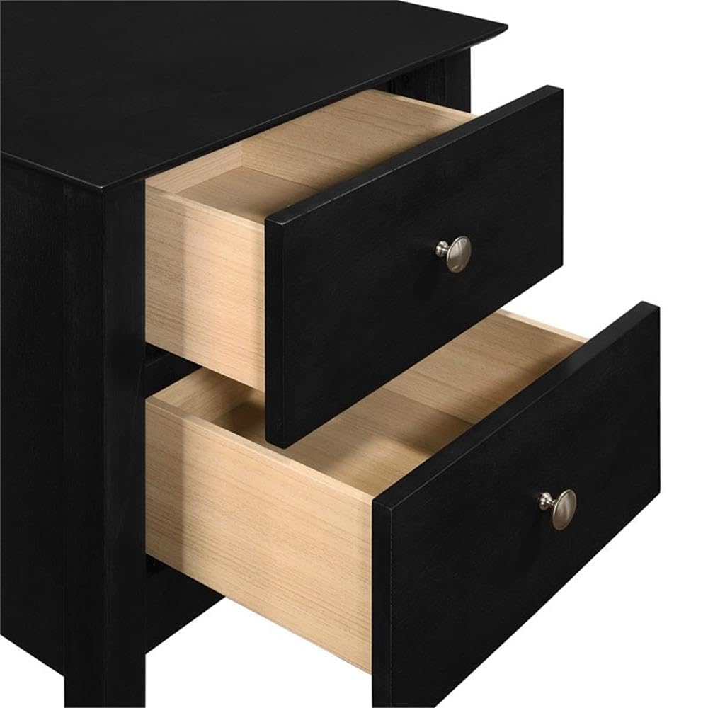 Gemini Solid Wood Two Drawer Nightstand