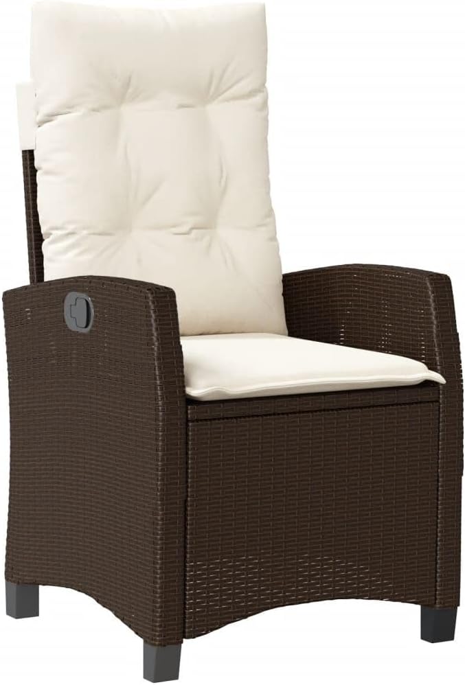 5-Piece Brown Rattan Patio Dining Set for Relaxing Al Fresco Dining with Cushions, Easy-Clean Glass Tabletop