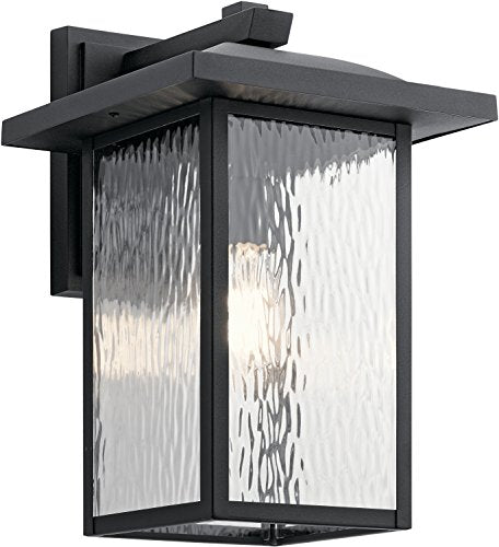 Capanna 16" Outdoor Wall Light in Black, 1-Light Exterior Wall Sconce Porch Light