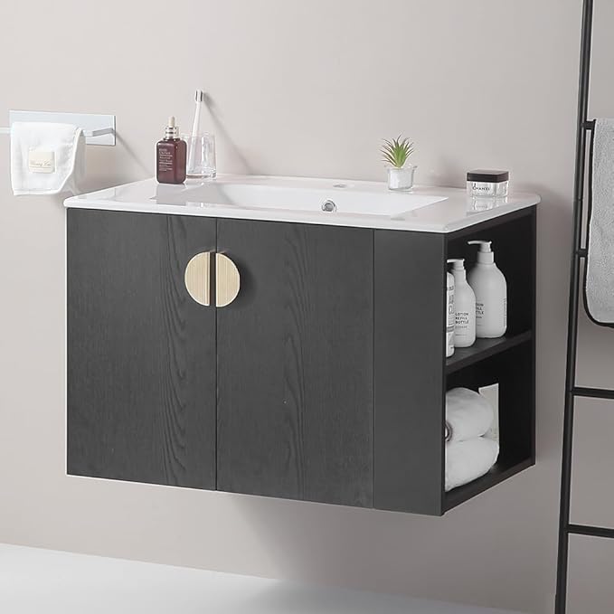 30" Bathroom Vanity with Sink,Wall Mounted Bathroom Vanity Cabinet Set