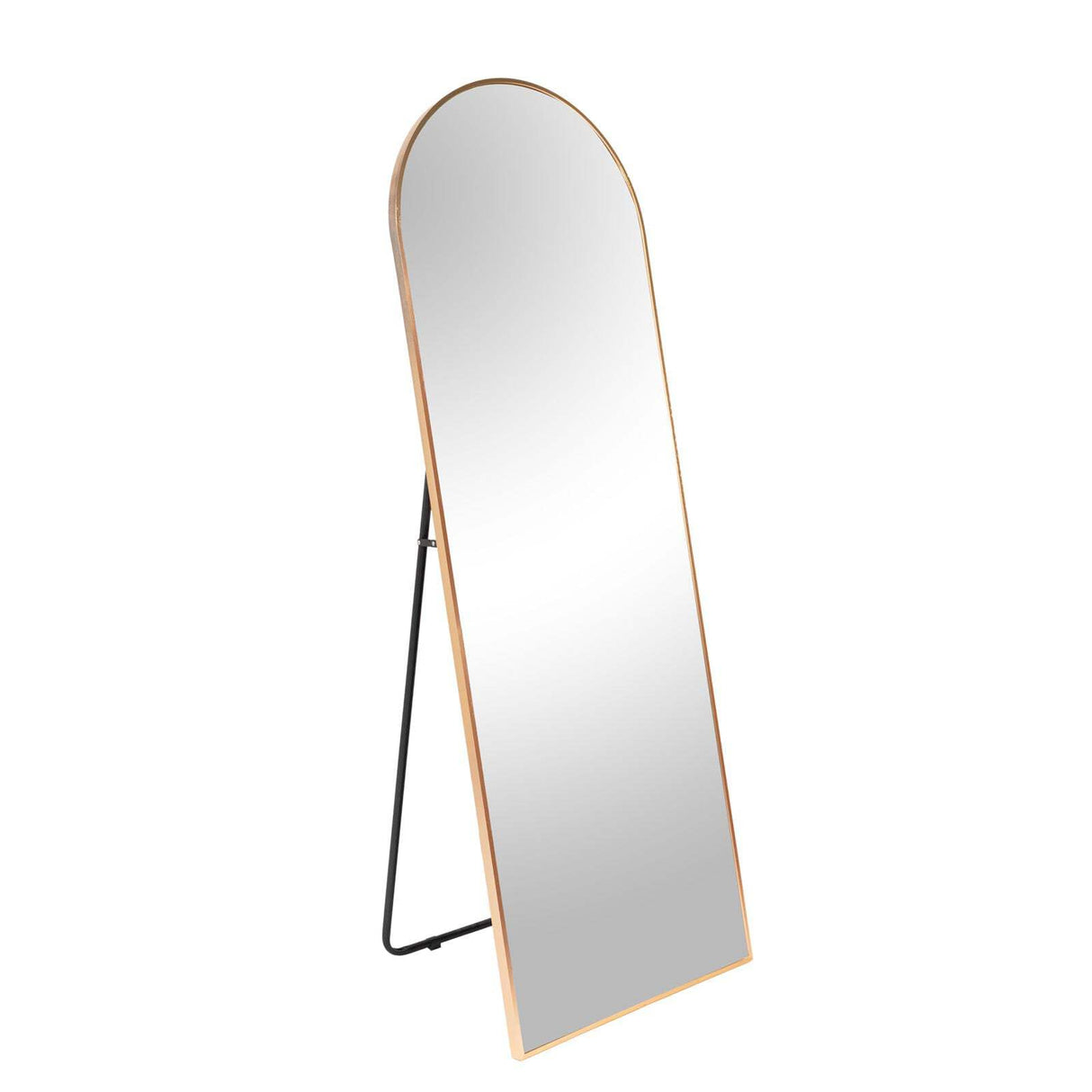 Gold Arched Full-Length Mirror with Stand – Metal Frame
