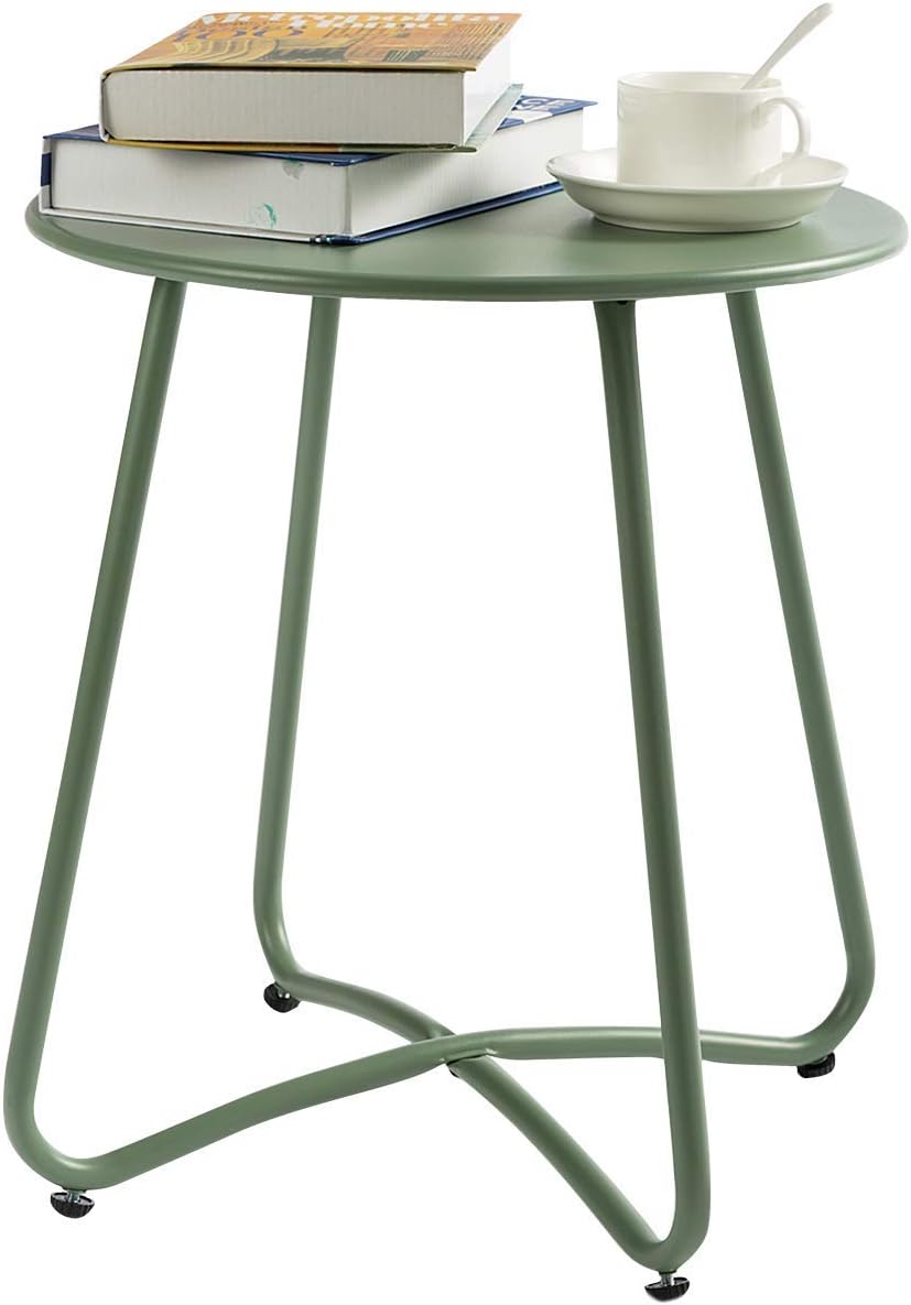 Small Round Patio Metal Side Snack Table