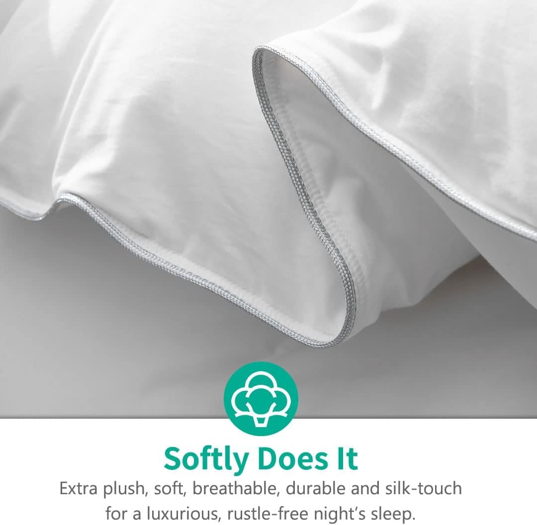 APSMILE Goose Feathers Down Comforter Queen Size, Hotel Collection All Season Duvet Insert, 750 Fill-Power, Ultra-Soft Fluffy Medium Warmth, Baffle Box Quilted with Corner Tabs (90x90, White)