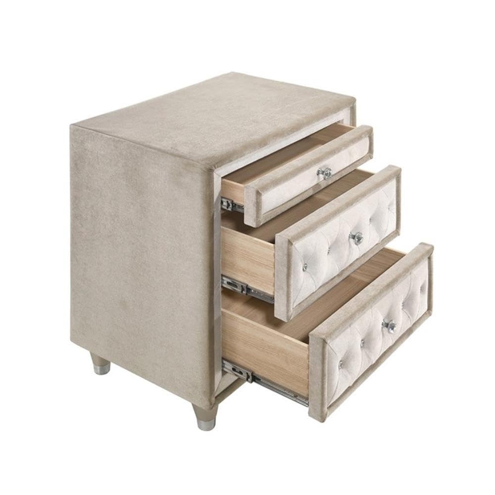 Antonella Modern Classic Wood 3-Drawer Bedroom Nightstand