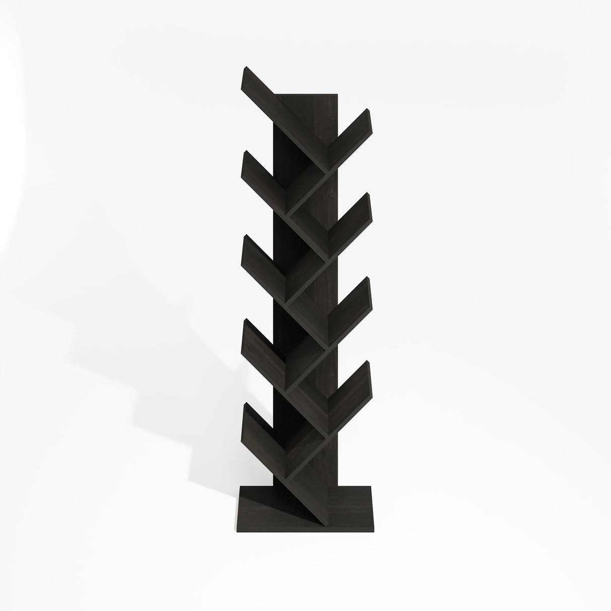 Furinno Tree Bookshelf 9-Tier Floor Standing Tree Bookcase, Black Espresso