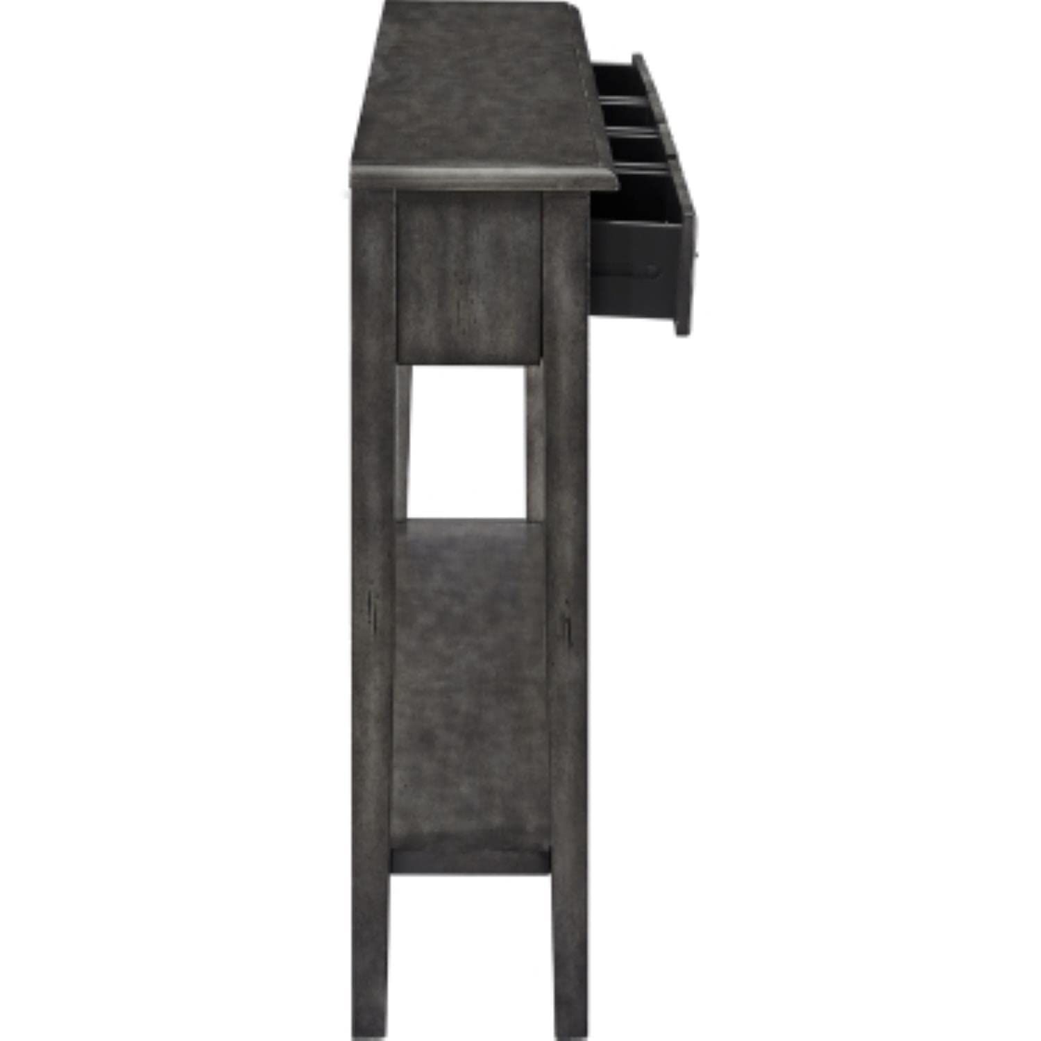 Linon Sadie Long Wood Console Table in Gray