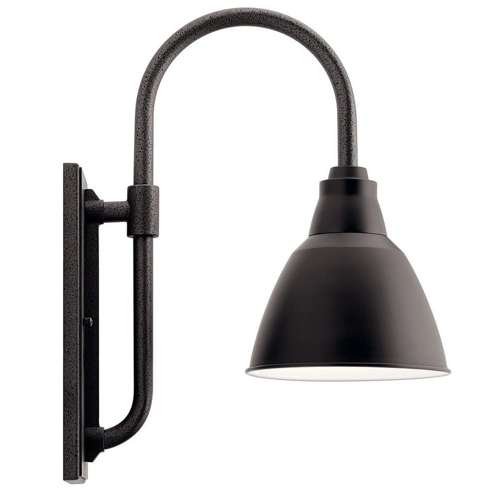 Restoration One Light Outdoor Wall Mount from Pellinord Collection in Black Finish