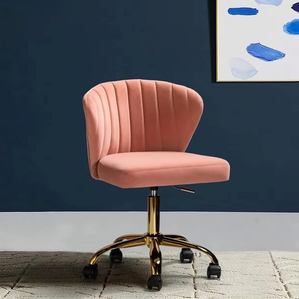 Comfy Home Office Velvet Task Chair,Cushioned Channel-Tufted Seat & Contoured Back|Ergonomic Desk Reclining