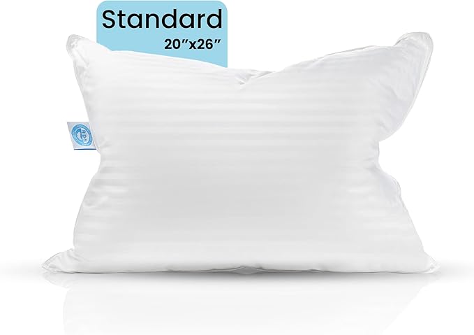 King Size 20x36 Inch Medium Support Goose Feather Down Pillows