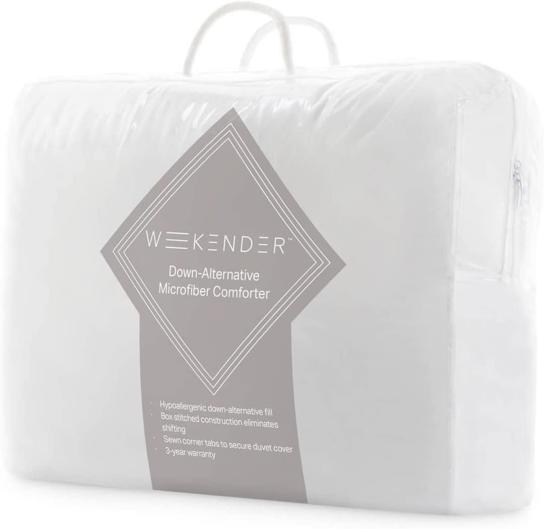 Comforter Duvet Insert Oversized Queen White Quilted Down Alternative All Season Microfiber - Oversized Queen - Box Stitched