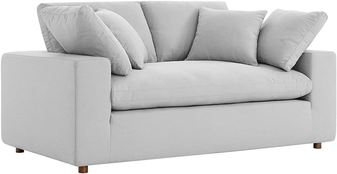 859-GRY Commix Down Filled Overstuffed Loveseat, Gray