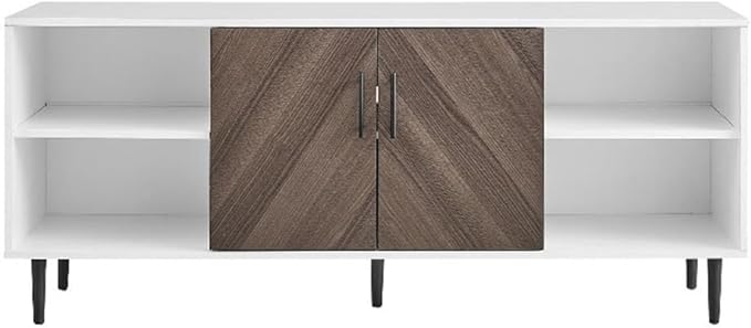 Caye Modern 2-Door Bookmatch TV Stand for TVs up to 65 Inches 58 Inch Ash Brown