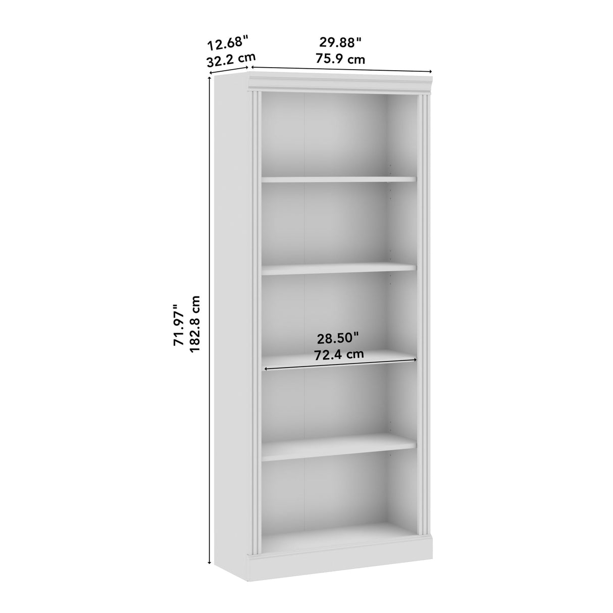 kathy ireland Home by Bush Furniture Bennington 5 Shelf Bookcase, Harvest Cherry (WC65515-03)