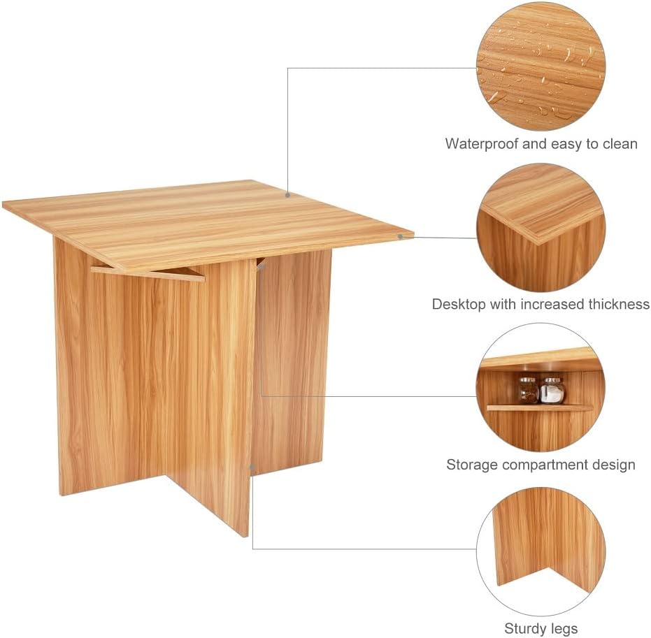 5-Piece Dining Table Set with 4 Stools - Space-Saving Kitchen Table