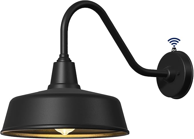 21 Inch Large Outdoor Gooseneck Barn Lights from Dusk to Dawn, Extended Arm Classic