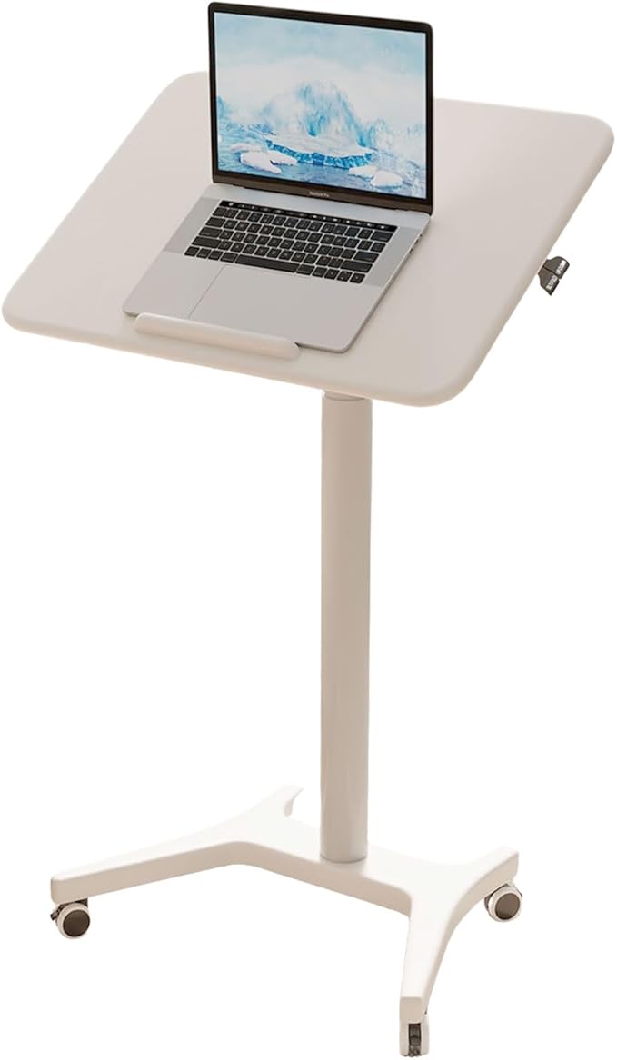 Rolling Standing Desk,Portable Standing Desk with Wheels Adjustable Height Desk Mobile