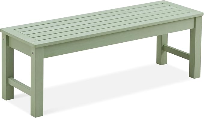 Knight Bench Set of 2, Two Person Outdoor Poly Lumber Patio Backless Bench