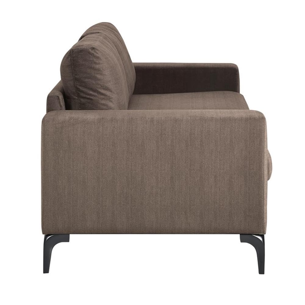 Austin Upholstered Sofa, Contemporary Square Arms Living Room Couch for Small Space
