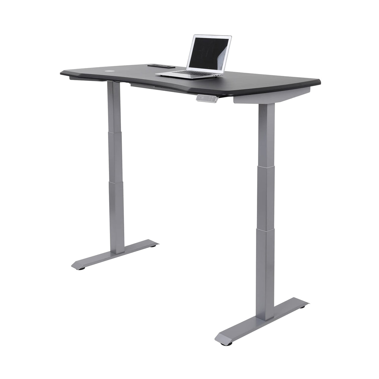 Electric 60"W Height-Adjustable Standing Desk with Wireless Charging, Black
