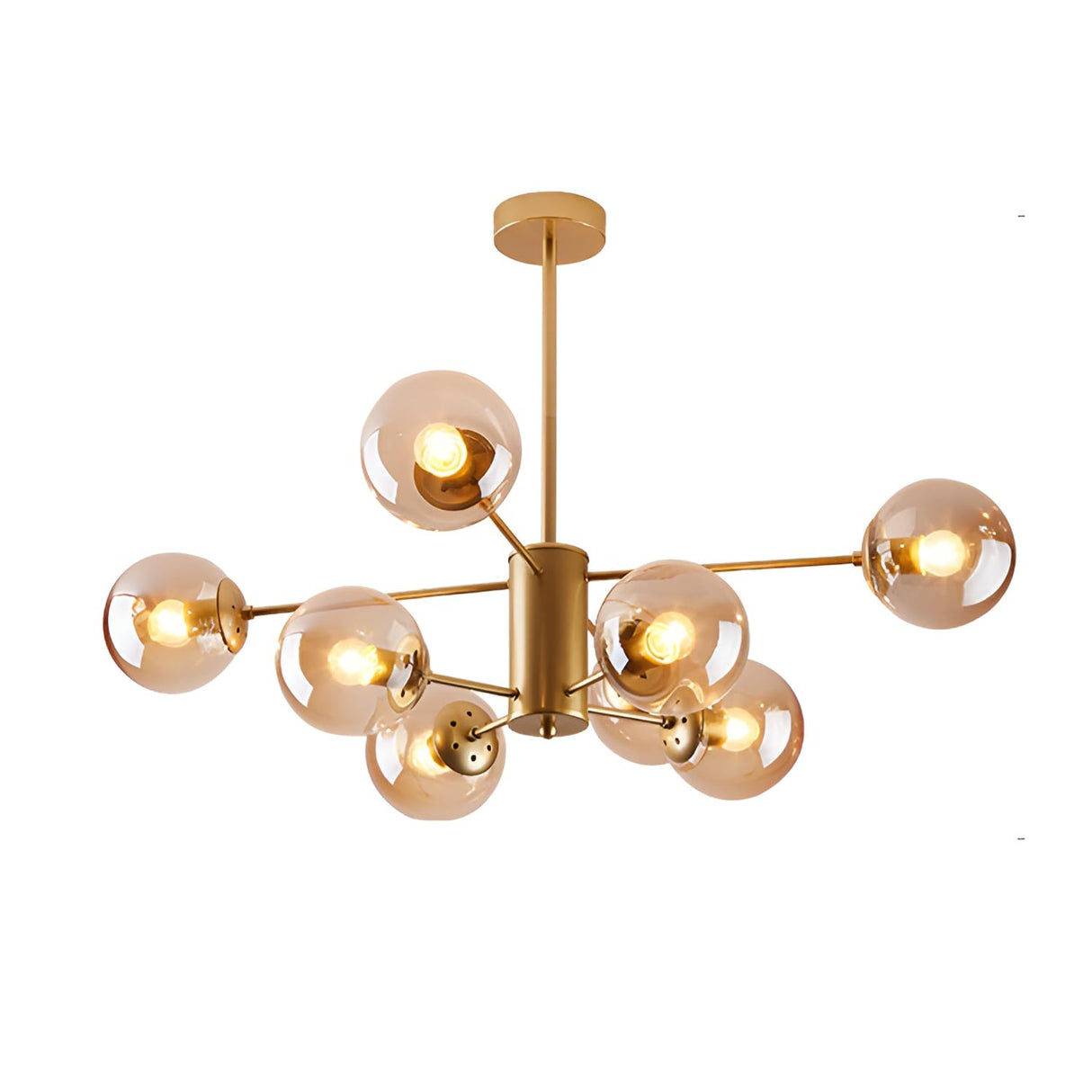 Glass Globe Chandelier Mid Century Modern Pendant Lights Black Ceiling Hanging Light