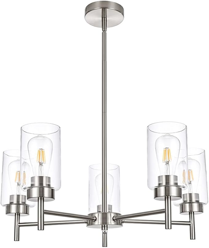 Light Farmhouse Chandelier for Dining Room Kitchen Island, Modern