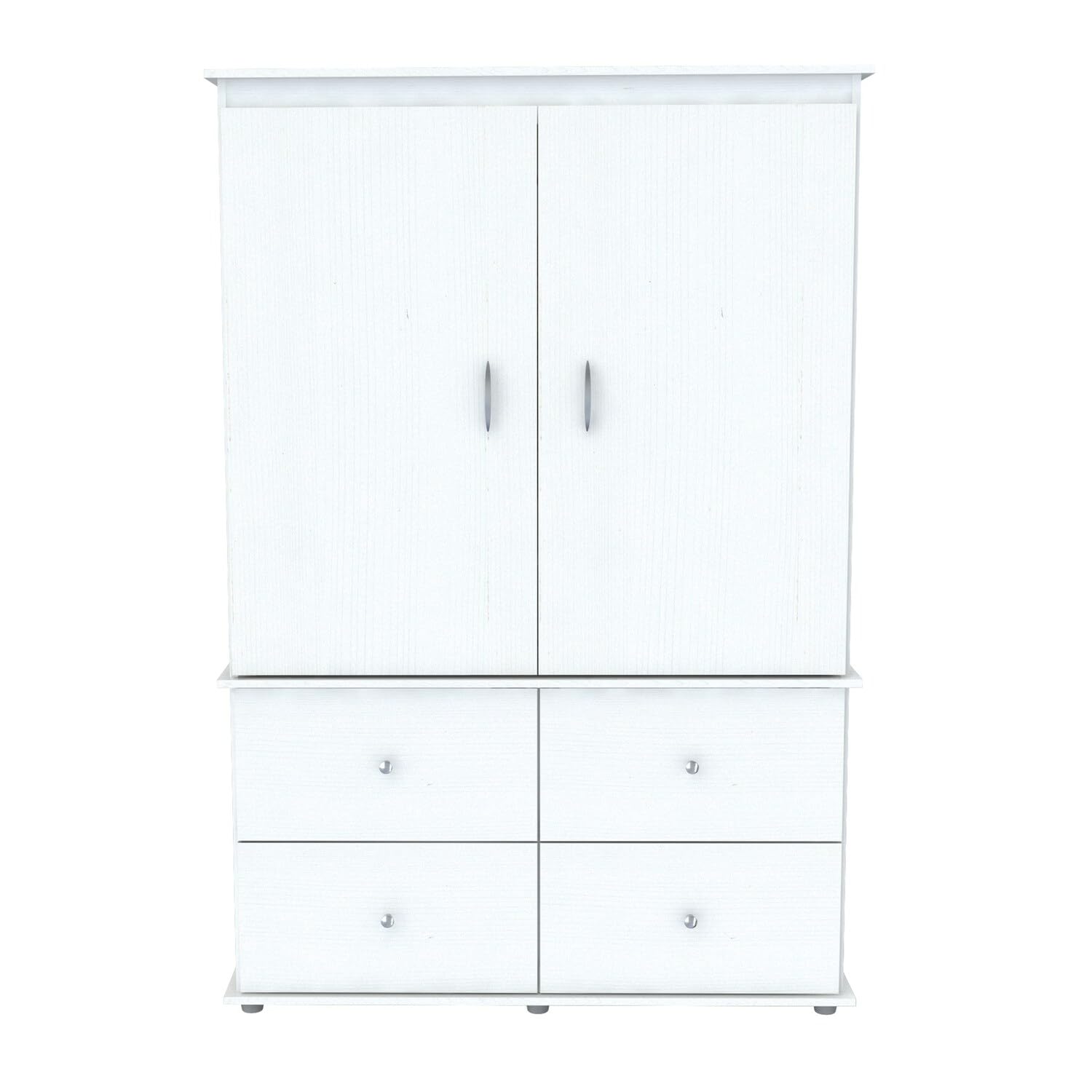 Laminate AV Video Combo Bedroom Cabinet, Washed Oak Armoire