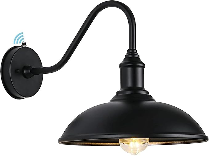 Outdoor Barn Light - 18 Inch Dusk to Dawn Large Exterior Fixture with Extended Arm Gooseneck Light