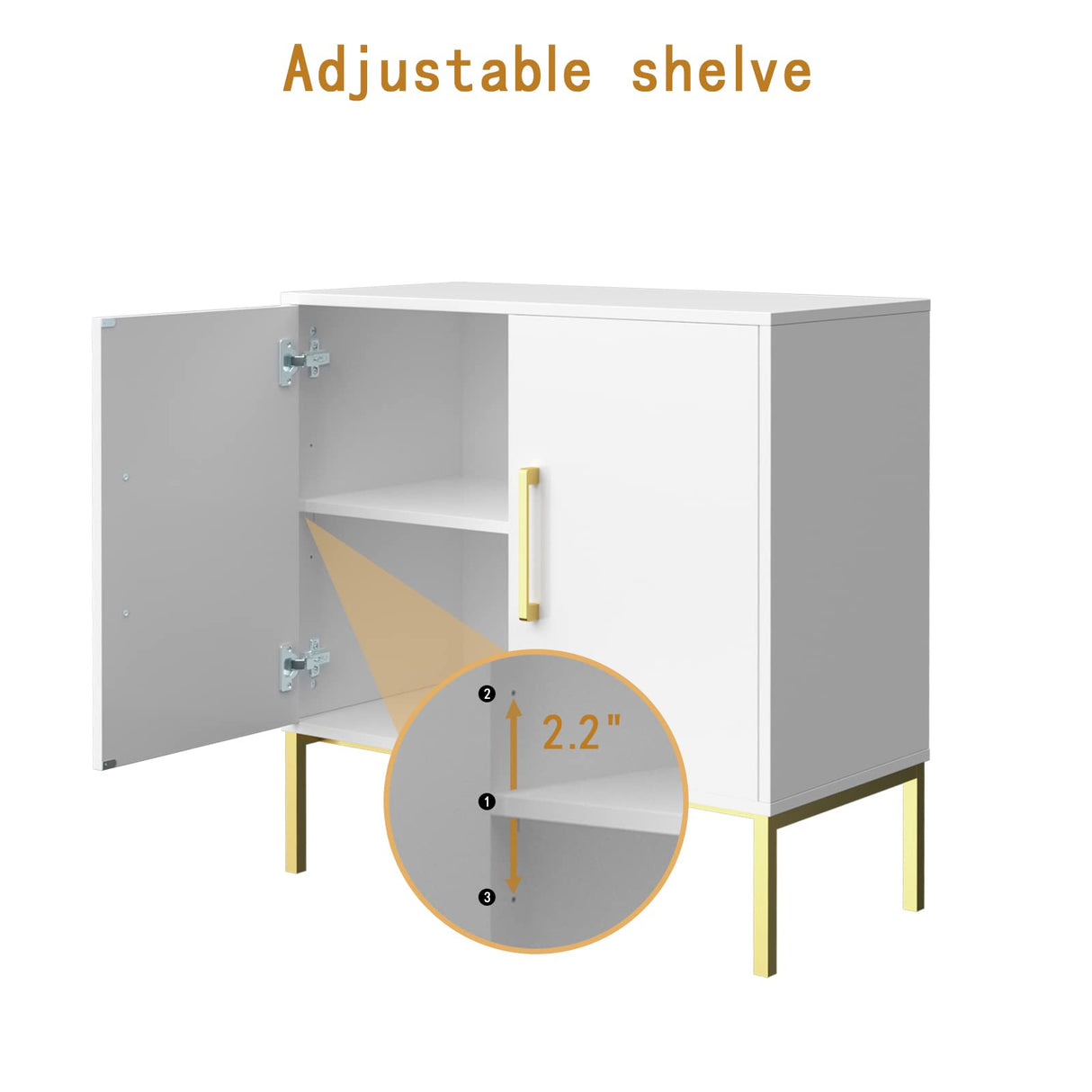 Buffet Sideboard Cabinet with Storage, Modern Wooden Free Standing Cabinet