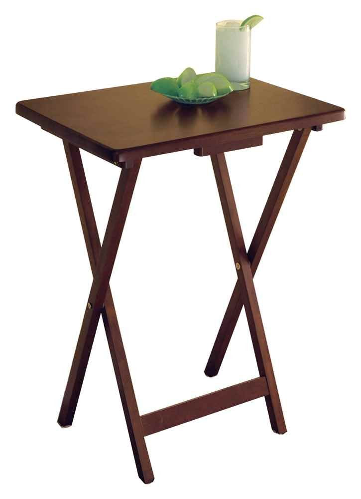 Winsome Antique Walnut 4-Piece Folding TV Tray Table Set