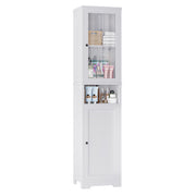 Bathroom Storage Cabinet with Acrylic Door, 67 Inches Tall Narrow Bathroom Storage